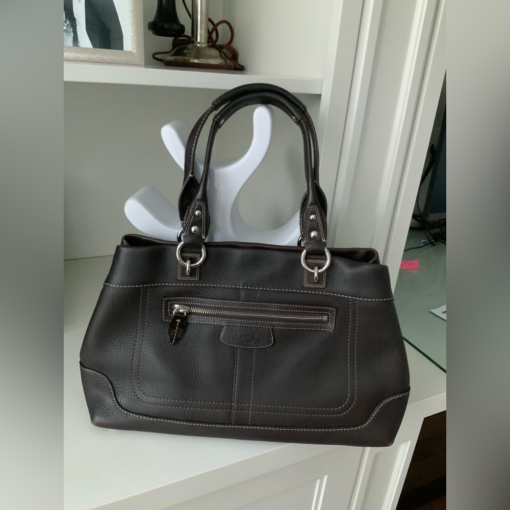 Classic Dark Brown Leather Tote Bag